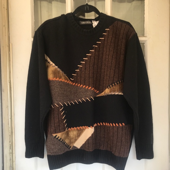 Made in Germany Carlo Colucci Black embellished Patchwork on Seeater Grandpa - Picture 1 of 4